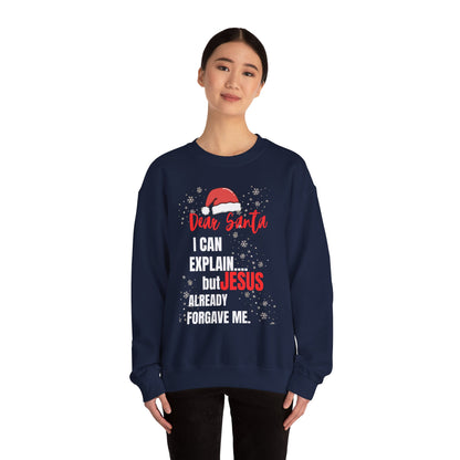 Christmas Sweatshirt — “Dear Santa Jesus” Holiday Crewneck