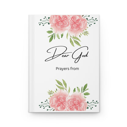 Hardcover Prayer Journal — "Dear God" Floral Personalized Devotional Notebook