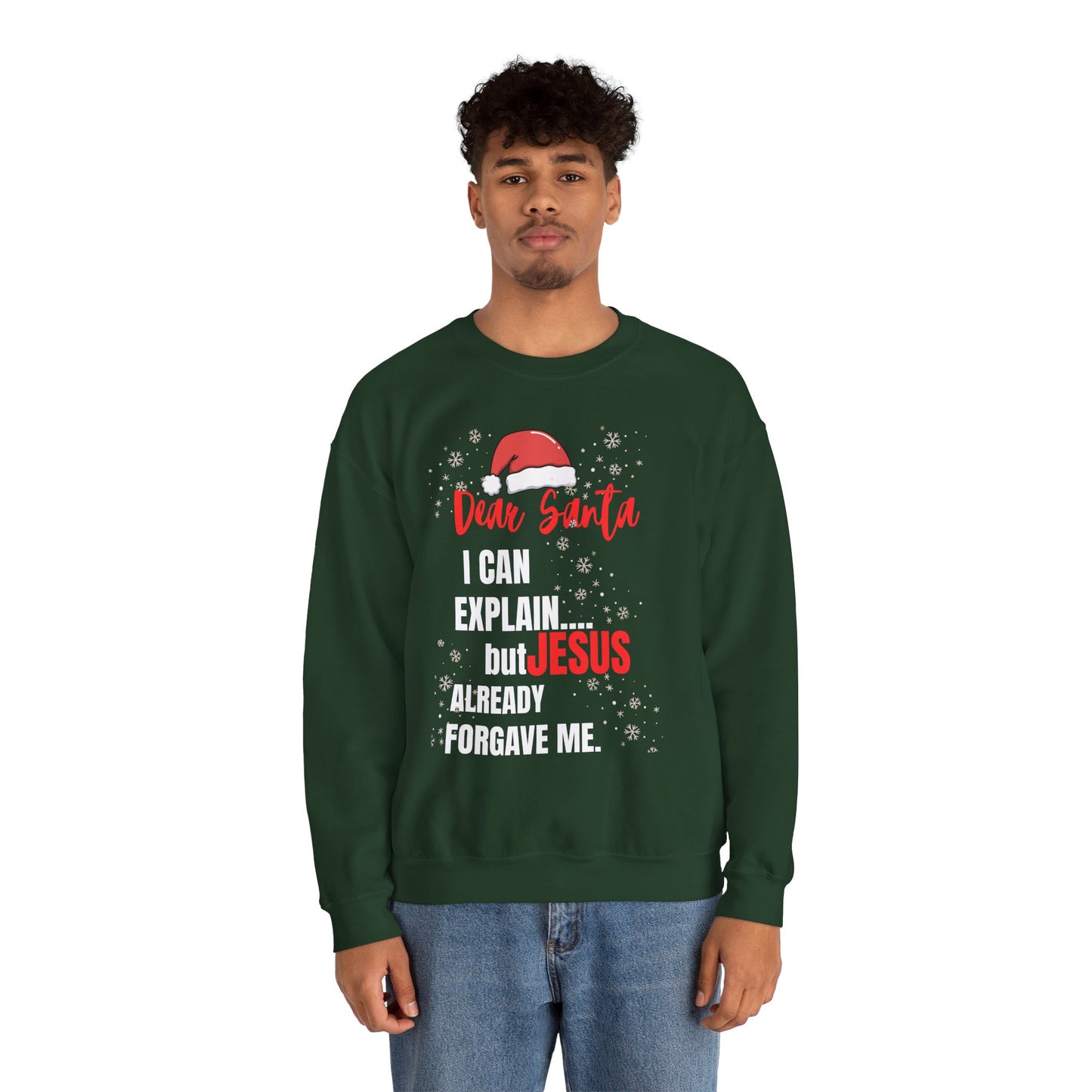 Christmas Sweatshirt — “Dear Santa Jesus” Holiday Crewneck