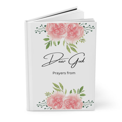 Hardcover Prayer Journal — "Dear God" Floral Personalized Devotional Notebook