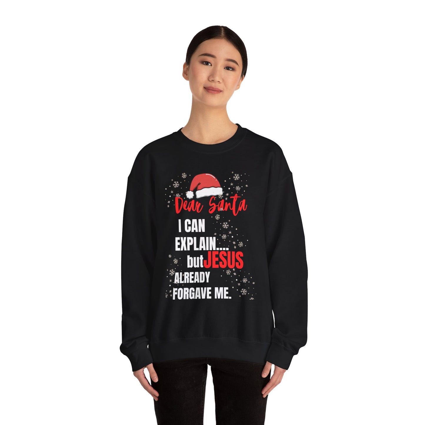 Christmas Sweatshirt — “Dear Santa Jesus” Holiday Crewneck
