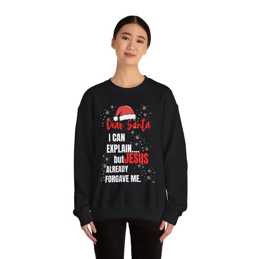 Christmas Sweatshirt — “Dear Santa Jesus” Holiday Crewneck