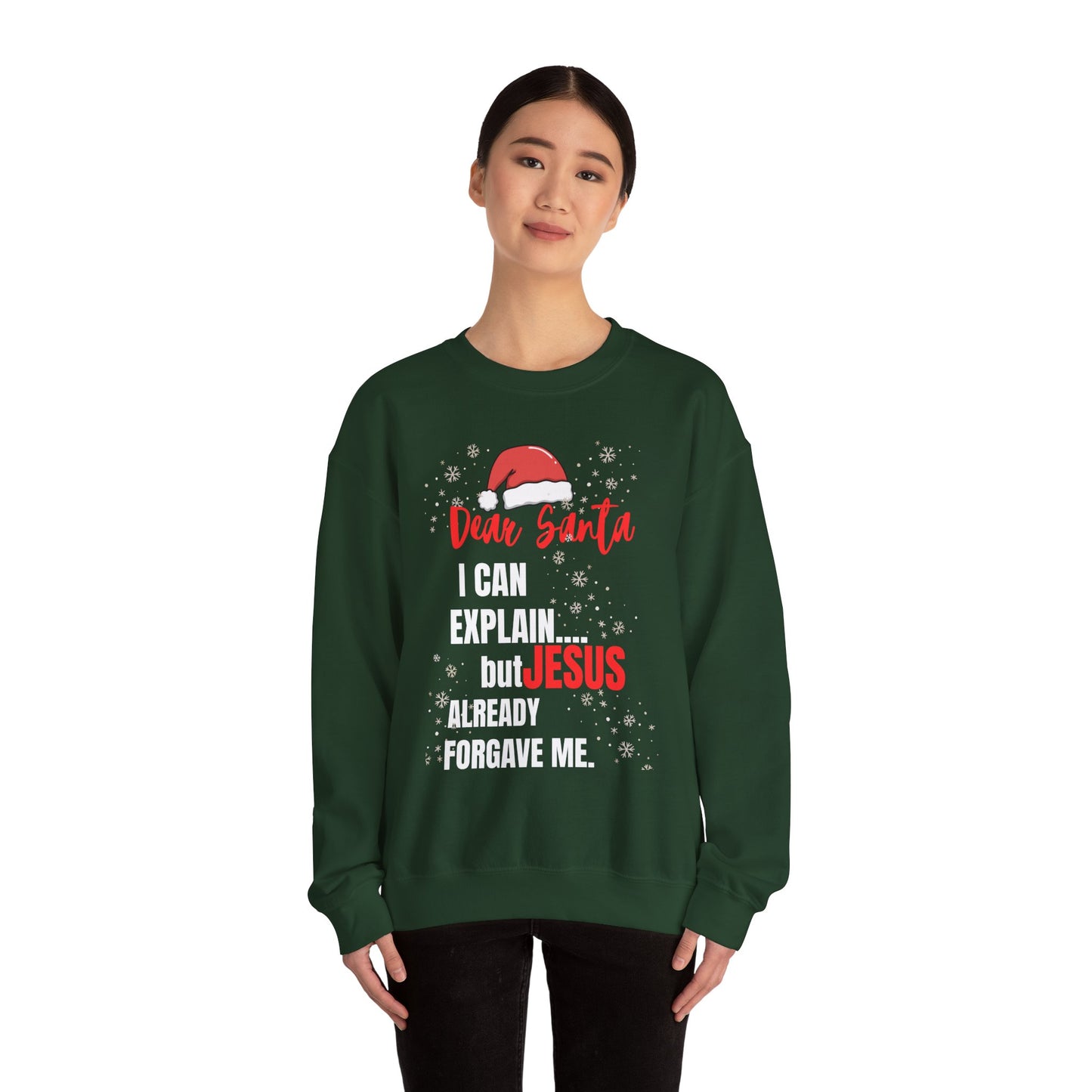 Christmas Sweatshirt — “Dear Santa Jesus” Holiday Crewneck